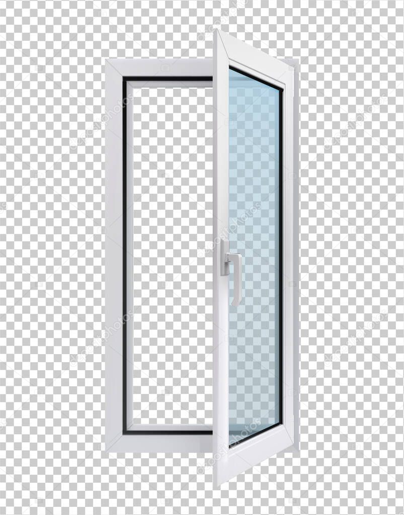 White open window on a transparent background. vector illustration.