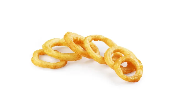 Onion Rings Batter White Background — 스톡 사진