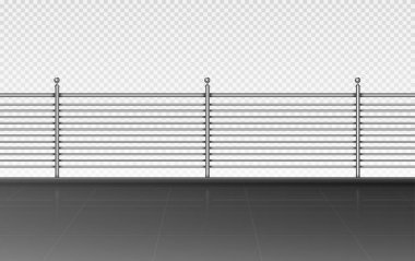 Empty modern balcony or terrace isolated on transparent background 