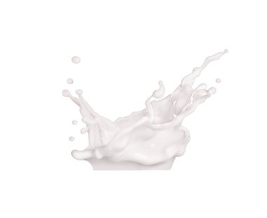 Beyaz arkaplanda süt sıçraması