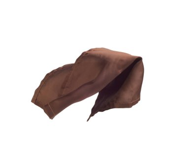brown fabric in flight on white background