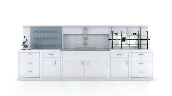 Laboratory Furniture Isolated White Background Illustration — Stok fotoğraf