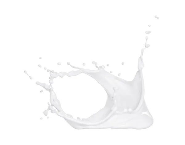 Прекрасный Брызг Молока Белом Фоне — стоковое фото