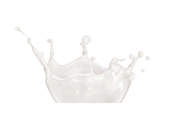 Beyaz Arkaplanda Süt Sıçraması — Stok fotoğraf