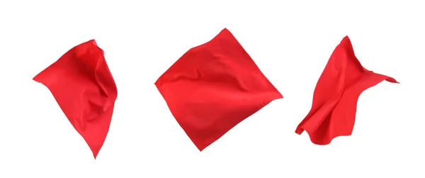Tessuto Rosso Stop Motion Isolato Bianco — Foto Stock