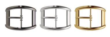 Set of acessories for bags 2. Buckle with a drum. 3d vector illustration