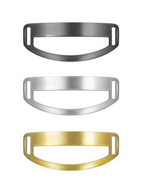 A set of accessories for bags. Buckle without drum. 3d vector illustration