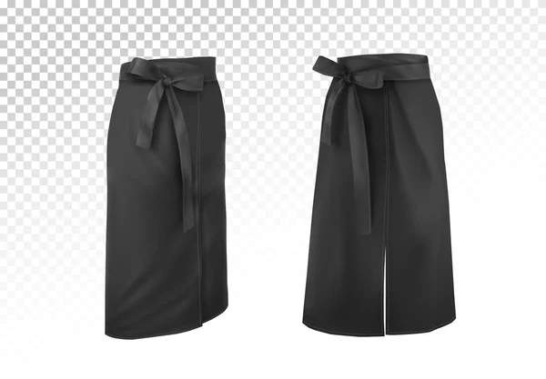 Apron Black Short Mockup Vector Illustration — Stok Vektör