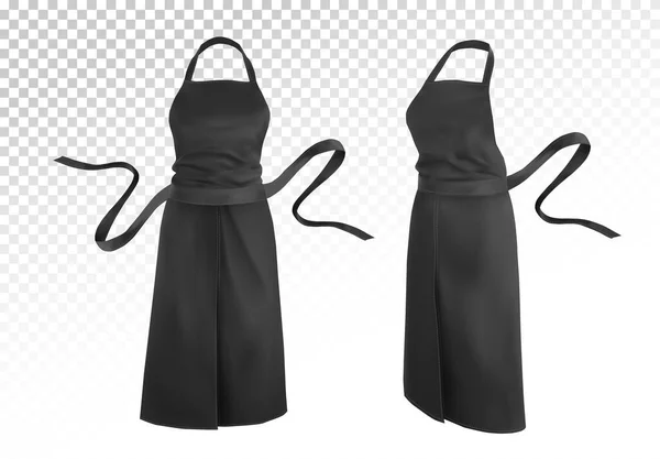 Apron Black Short Mockup Vector Illustration - Stok Vektor