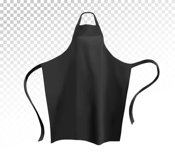 Apron Black Short Mockup Vector Illustration — Stok Vektör