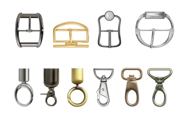 Set Various Bag Accessories Vector Illustration — 스톡 벡터