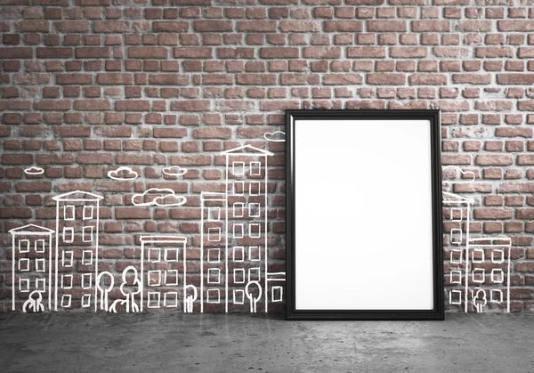 Plakat neben Zeichenwand — Stockfoto