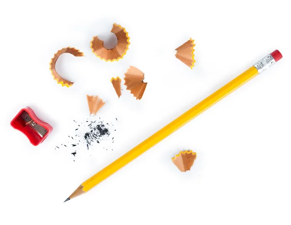 Pencil with its shavings — Stock Photo, Image
