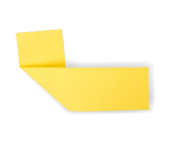 Gelbe Haftnotiz auf isoliertem weißem Hintergrund — Stockfoto