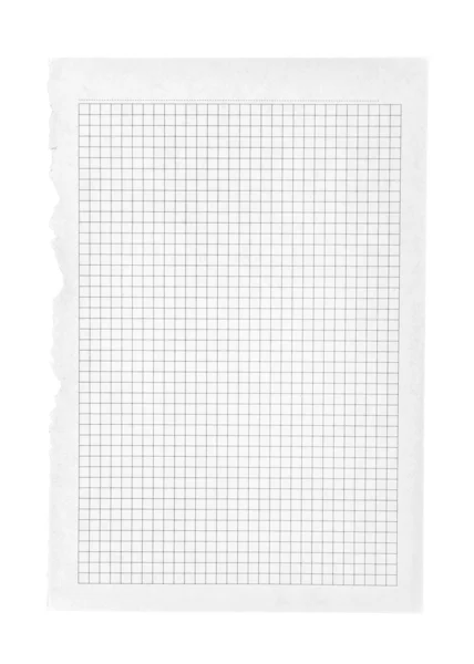 One sheet of lined paper torn .isolated ,Clipping path — Stock Photo, Image