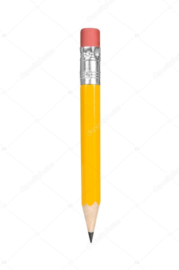 Yellow pencil isolated on white