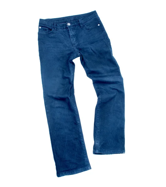 Blauwe jeans geïsoleerd op wit — Stockfoto