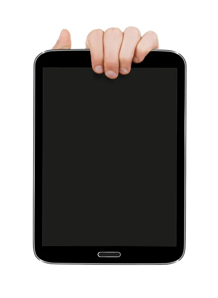 Digital tablet pc with hand — Stock Photo, Image