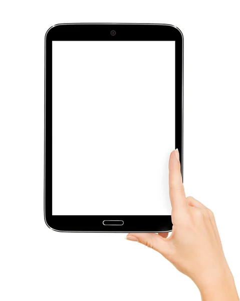 White tablet with blank screen on white isolation — Stock Photo, Image