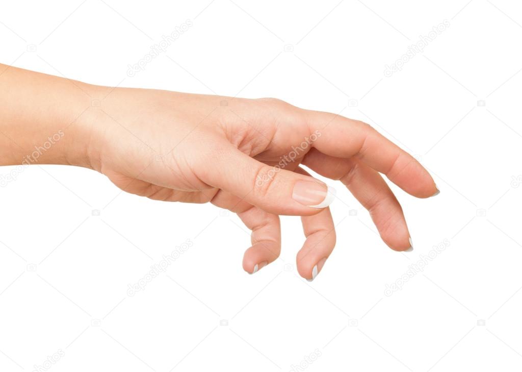 Empty open hand on a  background