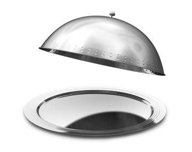 Restoran cloche aç kapaklı. illüstrasyon