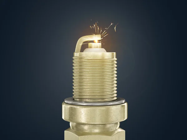 Old spark plug isolated on white — Stock Photo, Image