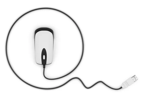 Mouse de computador sobre fundo branco — Fotografia de Stock