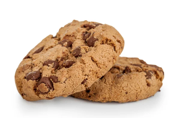 Delicious chocolate chip cookies isolated white — Stock Photo, Image