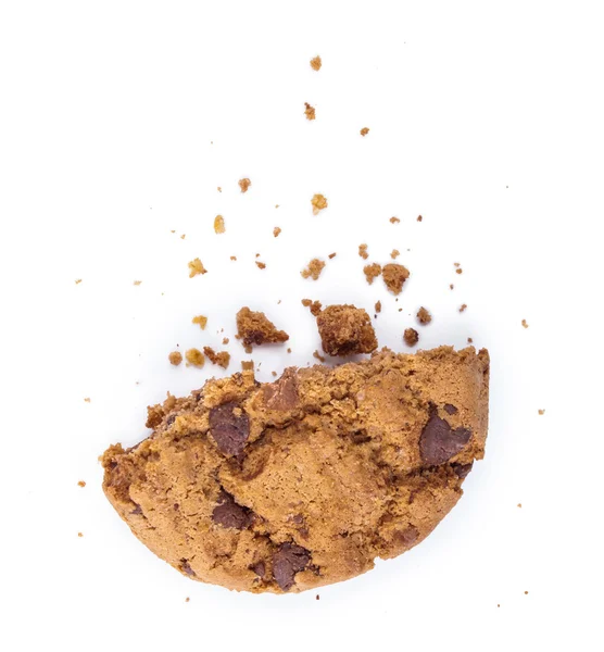 Break up cookies with chocolate pieces isolated on white — Stock Photo, Image