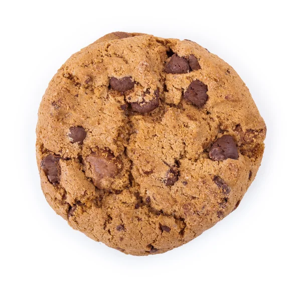 Cookies with chocolate chips on top of the white isolation — Stock Photo, Image