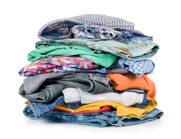 Pile of clothing isolated on white — Stock Photo, Image