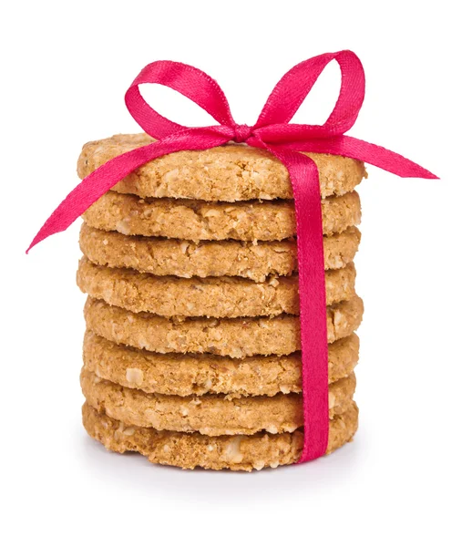 Festlig radbruten choklad bakelse cookies isolerad på vita backg — Stockfoto