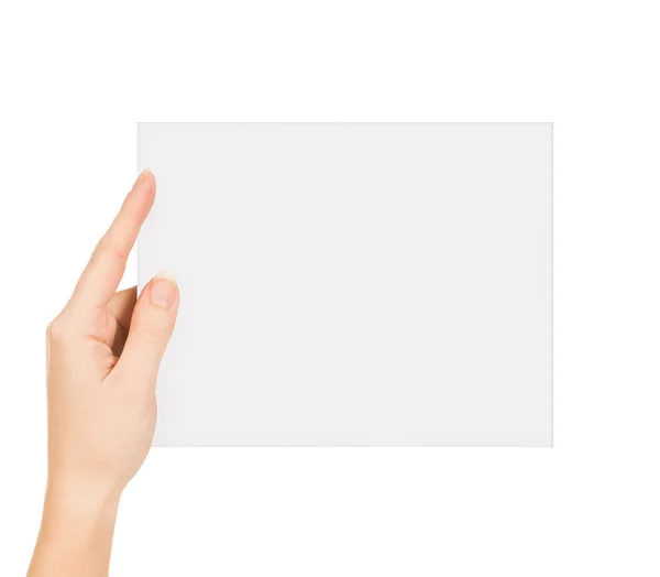 Papel de mão isolado sobre branco — Fotografia de Stock