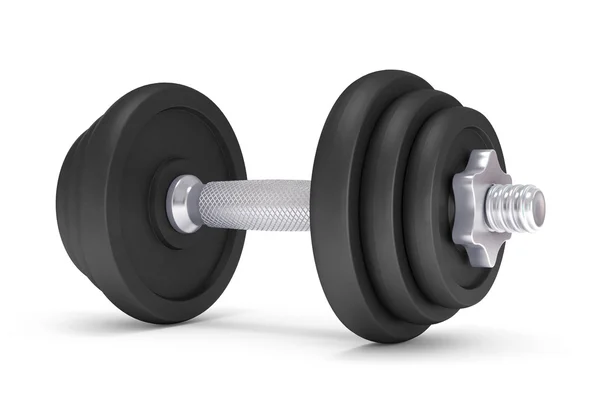 Big chrome dumbells over white background — Stock Photo, Image