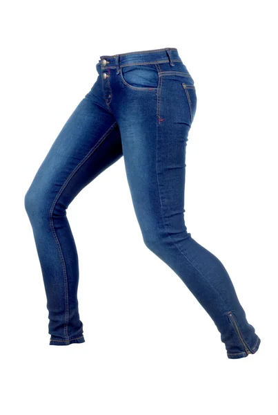 Jeans donna su sfondo bianco — Foto Stock