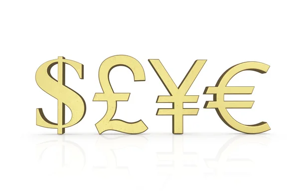 Gouden munt symbolen geïsoleerd op wit met uitknippad. Sa — Stockfoto
