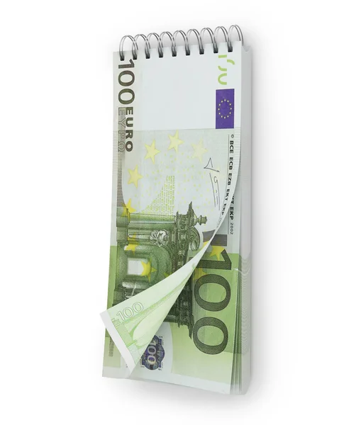 Calendrier avec billets en euros . — Photo