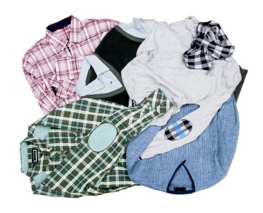 Beyaz bir arka plan üzerinde giyim