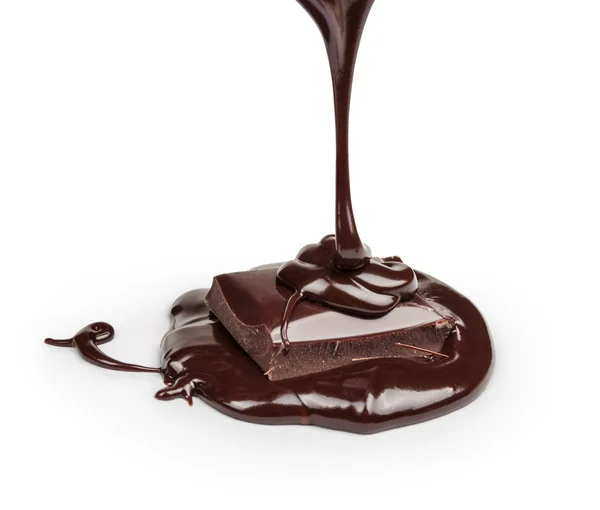 ホワイト チョコレートの部分に注いでホット チョコレート — ストック写真