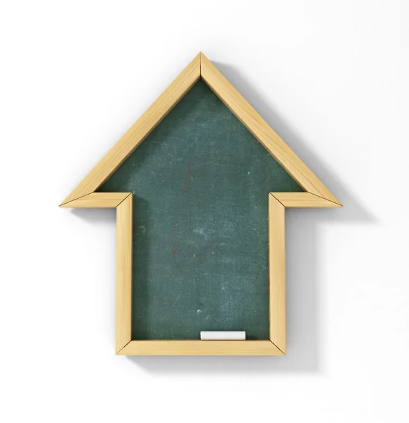 Concept leren thuis. Schoolbestuur in de vorm van een huis. — Stockfoto