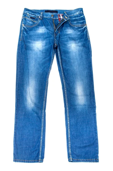 Mäns mode Blå jeans på en vit bakgrund — Stockfoto