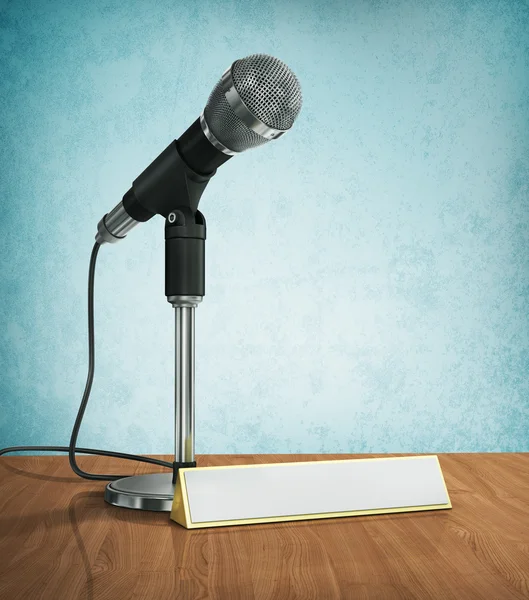 Microphone with blank for name. — Stock Photo, Image