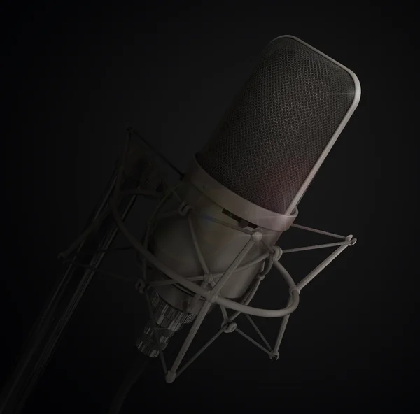 Microphone isolated in the studio. Please speak. — Stock Photo, Image