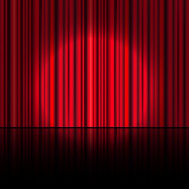 Spotlight on stage curtain. Vector. clipart