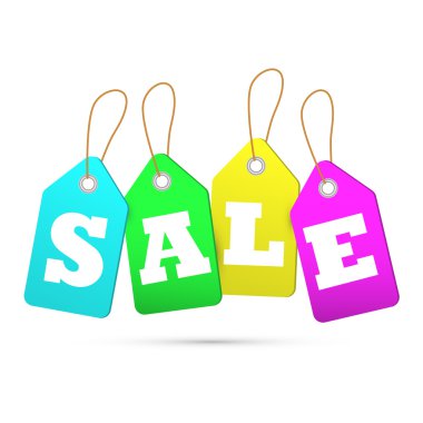 Sale tags. Concept of discount shopping. Vector