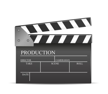 Siyah sinema clapper izole