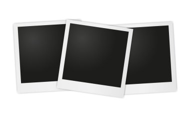 Polaroid fotoğraf gri arka plan üzerinde vektör. EPS 10