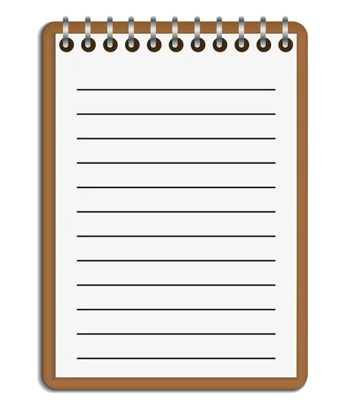 Blank realistic spiral notepad notebook isolated on white vector — Stock Vector