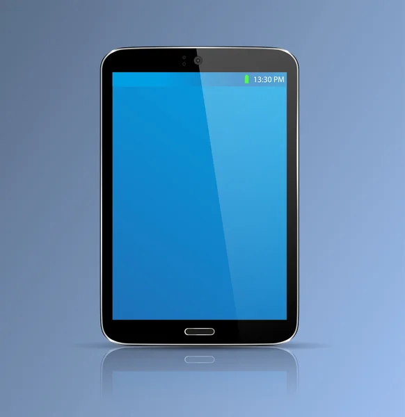 Realistischer Tablet-PC mit leerem Bildschirm auf weißem Hintergrund. Vektor eps10 Abbildung — Stockvektor