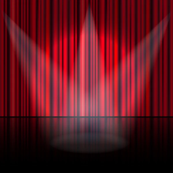 Spotlight on stage curtain. Vector. — Stock Vector © urfingus 61907021